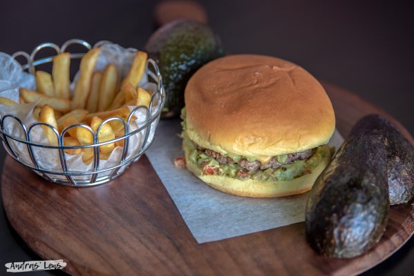 Food photography avocado burger