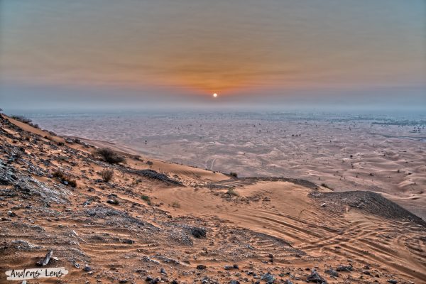sunrise in the desert in Dubai